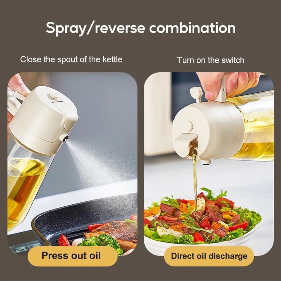 2-in-1 Spray And Pour Oil & Sauce Dispenser/ Pot / Kettle / Bottle 550ml