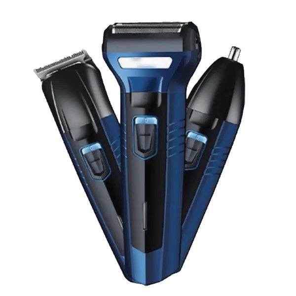 Kemei 3-in-1 Professional Grooming Kit KM-6330 – Rechargeable Shaver, Beard & Nose Trimmer Set